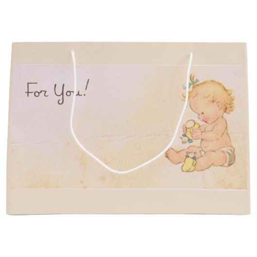 Grand Sac Cadeau Fille vintage (Devant)