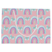 Grand Sac Cadeau Filles Anniversaire Rainbows Papillons & Pois (Dos)