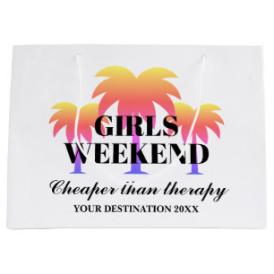 Grand Sac Cadeau Filles week-end aller voyage tropical palmier pers