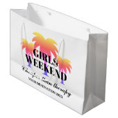 Grand Sac Cadeau Filles week-end aller voyage tropical palmier pers (Devant Angle)