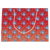 Grand Sac Cadeau Flacon de Noël rouge et bleu Abstrait (Devant)