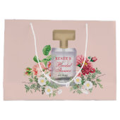 Grand Sac Cadeau Flacon de parfum rose poudré Fleurs Mariage  (Dos)