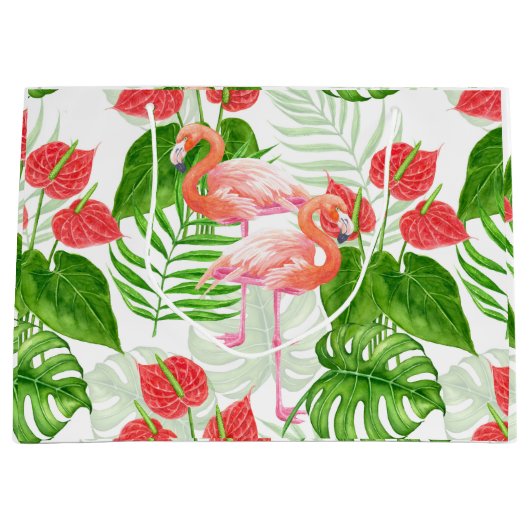 Grand Sac Cadeau Flamant rose (Devant)