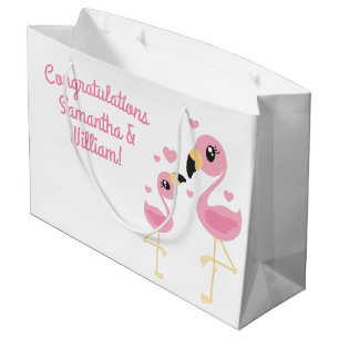 Grand Sac Cadeau Flamant rose Baby shower de la petite tropicale