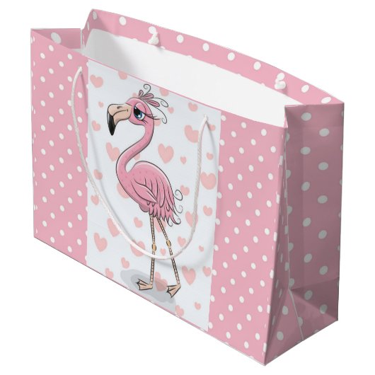 Grand Sac Cadeau Flamant rose Blue Eyed (Dos Angle)