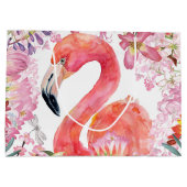 Grand Sac Cadeau Flamant rose en Jungle Fleur - Motif d'été (Dos)