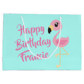 Grand Sac Cadeau Flamant rose rose Tropical mignon 1er anniversaire (Dos)