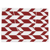 Grand Sac Cadeau Flèche Chevron Gras Deux Tons Blancs Rouge (Dos)