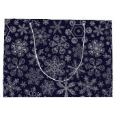 Grand Sac Cadeau Flèches blanches sur bleu (Dos)