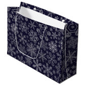 Grand Sac Cadeau Flèches blanches sur bleu (Devant Angle)