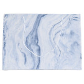 Grand Sac Cadeau Flèches de marbre gris-bleu (Devant)