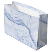 Grand Sac Cadeau Flèches de marbre gris-bleu (Dos Angle)