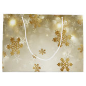 Grand Sac Cadeau Flèches de neige en or (Dos)