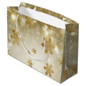 Grand Sac Cadeau Flèches de neige en or (Dos Angle)