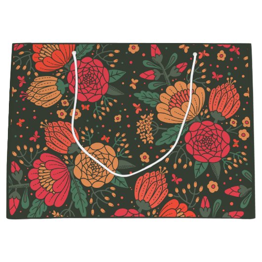 Grand Sac Cadeau fleur (Devant)