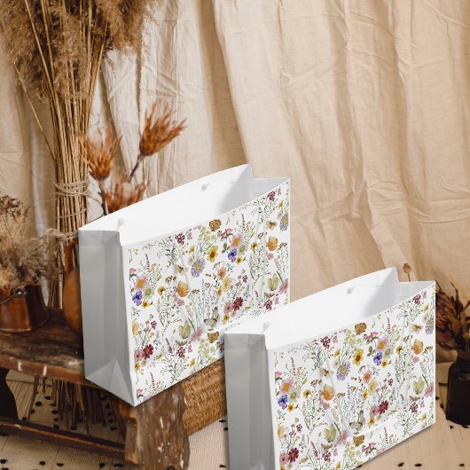 Grand Sac Cadeau Fleur de boho sauvage