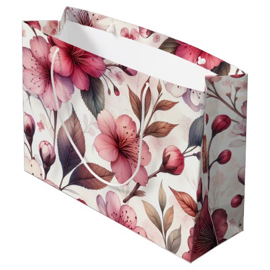 Grand Sac Cadeau Fleur de Cerisier (Dos Angle)
