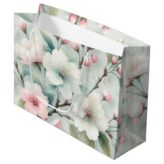 Grand Sac Cadeau Fleur de Cerisier (Devant Angle)