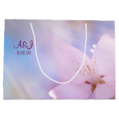 Grand Sac Cadeau Fleur de cerisier rose (Dos)