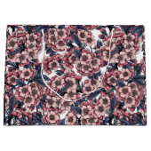 Grand Sac Cadeau Fleur de cerisier rose et bleu (Devant)