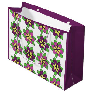 Grand Sac Cadeau Fleur de clématite pourpre