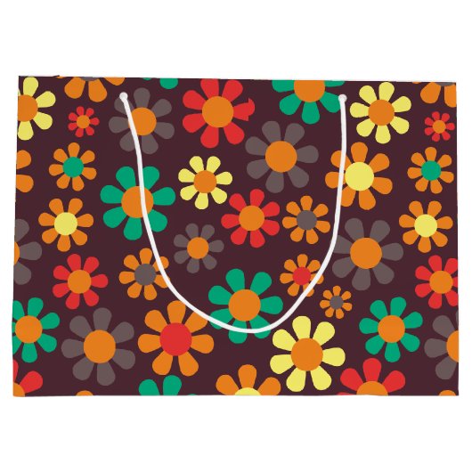 Grand Sac Cadeau Fleur de Hippy (Dos)
