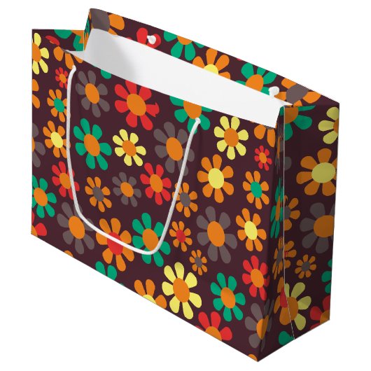Grand Sac Cadeau Fleur de Hippy (Devant Angle)