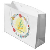 Grand Sac Cadeau Fleur de l'Aïd Moubarak (Dos Angle)