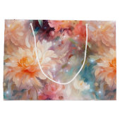 Grand Sac Cadeau Fleur de rose pêche orange  (Dos)