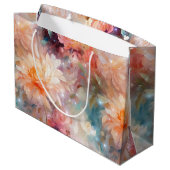 Grand Sac Cadeau Fleur de rose pêche orange  (Dos Angle)