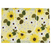 Grand Sac Cadeau Fleur de tournesol jaune Floral (Dos)