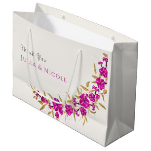 Grand Sac Cadeau Fleur de vigne à trompette sauvage violette Jardin