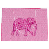 Grand Sac Cadeau Fleur d'éléphant - rose fuchsia (Dos)