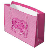 Grand Sac Cadeau Fleur d'éléphant - rose fuchsia (Dos Angle)