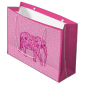 Grand Sac Cadeau Fleur d'éléphant - rose fuchsia (Devant Angle)