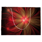 Grand Sac Cadeau Fleur fractale de fansy rouge (Dos)