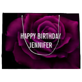 Grand Sac Cadeau Fleur gothique violet-rouge rose (Dos)