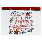 Grand Sac Cadeau Fleur Joyeux Noël (Dos)