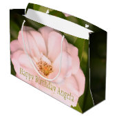 Grand Sac Cadeau Fleur rose complète (Dos Angle)