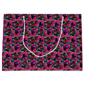 Grand Sac Cadeau Fleur rose vif (Devant)