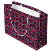 Grand Sac Cadeau Fleur rose vif (Dos Angle)