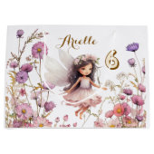 Grand Sac Cadeau Fleur sauvage fée lavender pixie anniversaire (Devant)