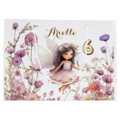 Grand Sac Cadeau Fleur sauvage fée lavender pixie anniversaire (Dos)