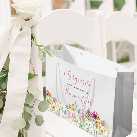 Grand Sac Cadeau Fleur sauvage Fleur Meadow Merci