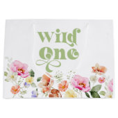 Grand Sac Cadeau Fleur sauvage Wild une fille 1er anniversaire (Devant)