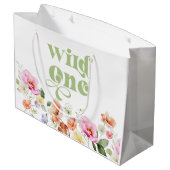 Grand Sac Cadeau Fleur sauvage Wild une fille 1er anniversaire (Dos Angle)