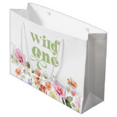 Grand Sac Cadeau Fleur sauvage Wild une fille 1er anniversaire (Devant Angle)