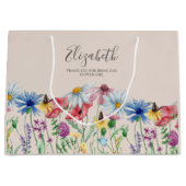 Grand Sac Cadeau Fleuriste Charme de Fleur Sauvage Merci (Devant)