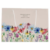 Grand Sac Cadeau Fleuriste Charme de Fleur Sauvage Merci (Dos)