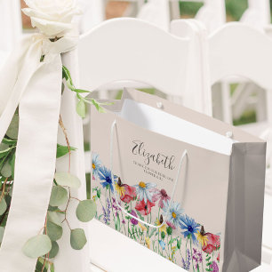 Grand Sac Cadeau Fleuriste Charme de Fleur Sauvage Merci